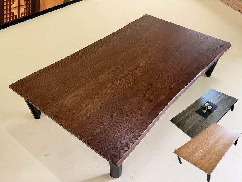 折り畳み高級座卓-】＿ 無垢材/完成品 選べるサイズ→120/135/150/165