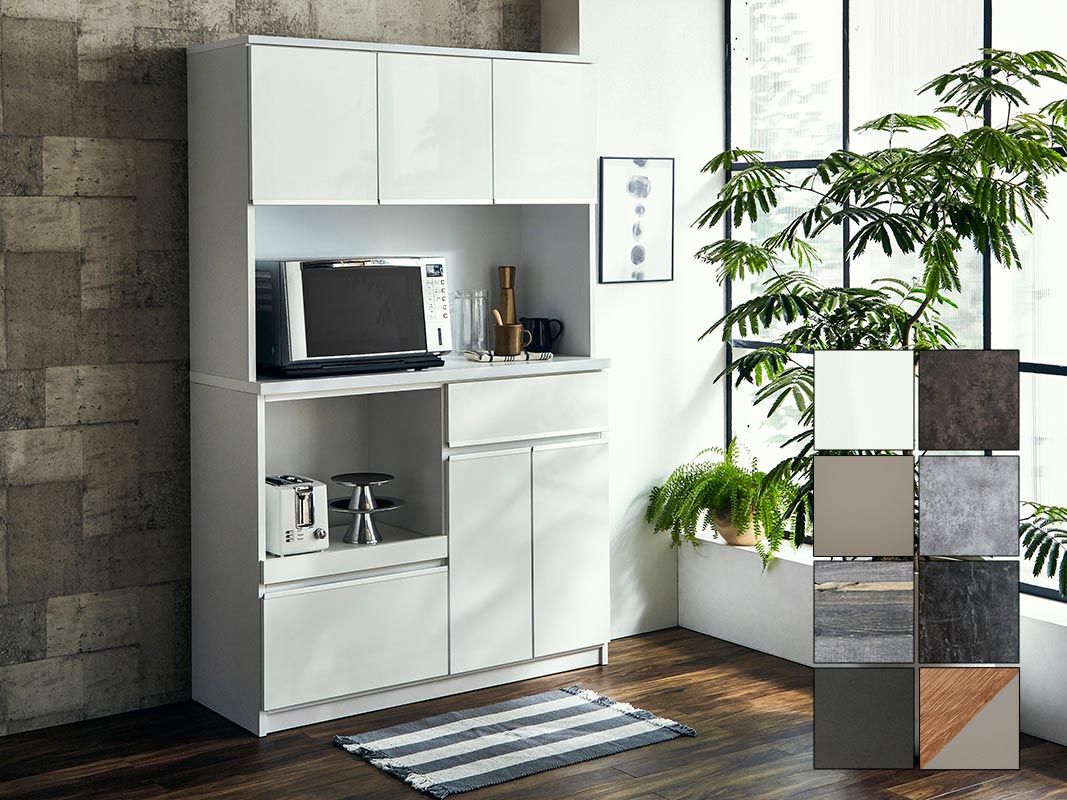 食器棚 レンジ台 幅116.3cm ナポリ キッチンボード 幅120 家具