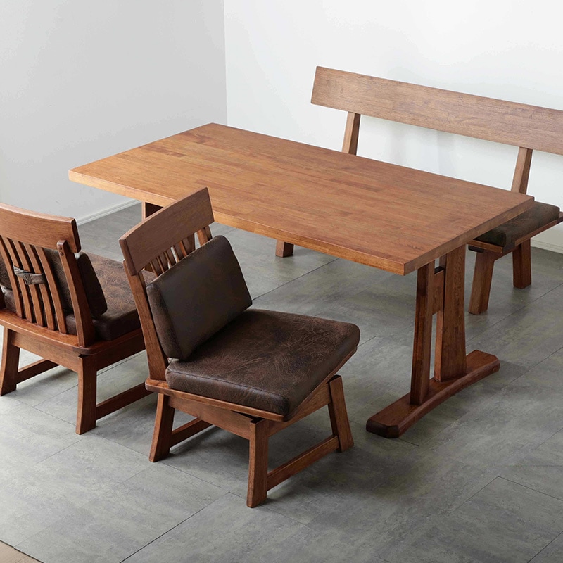 ダイニングテーブルセット 4人掛け 150 テーブル 回転チェア 肘無し