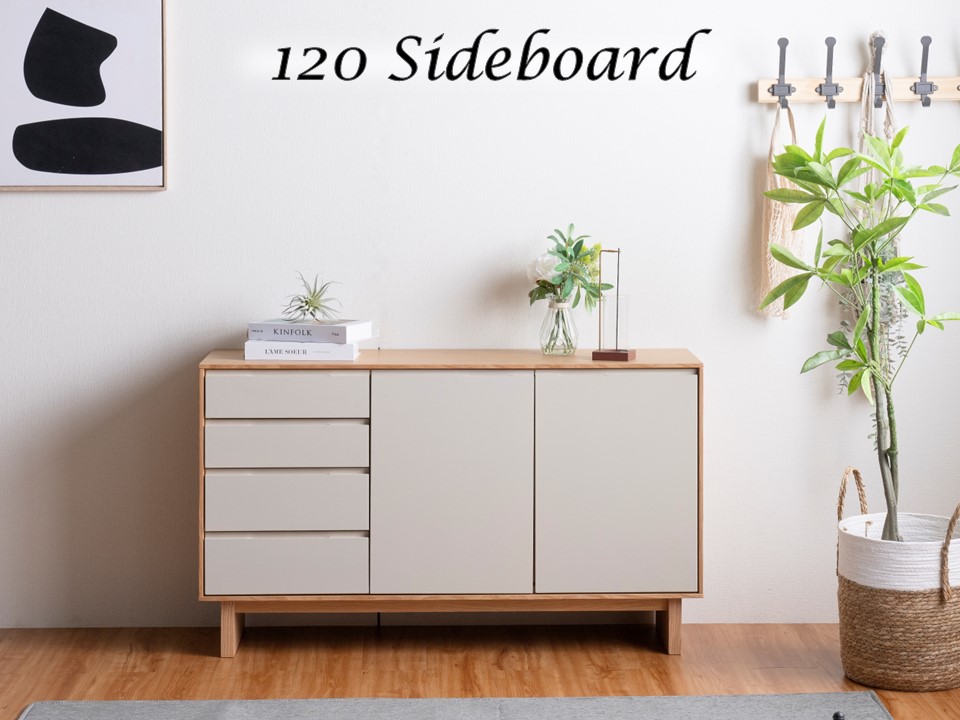 送料無料／ 完成品 幅120cm リビング収納 奥浅 北欧 省スペース サイド