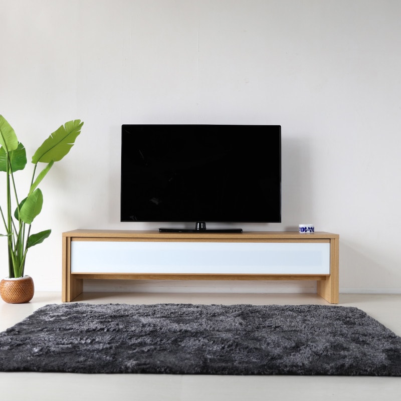 大川家具】テレビボード 180cm幅 ニーバス ナチュラル/ブラウン [福山