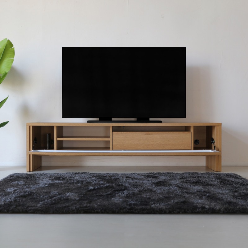 大川家具】テレビボード 180cm幅 ニーバス ナチュラル/ブラウン [福山