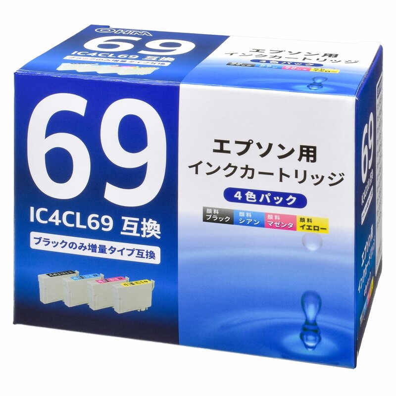 エプソン互換インク IC4CL69 4色入｜INK-E69B-4P 01-4130｜通販なら