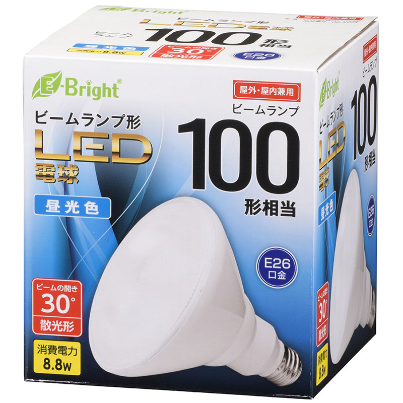LED電球 ビームランプ形 E26 100形相当 8.8W 昼光色 散光形 屋内・屋外
