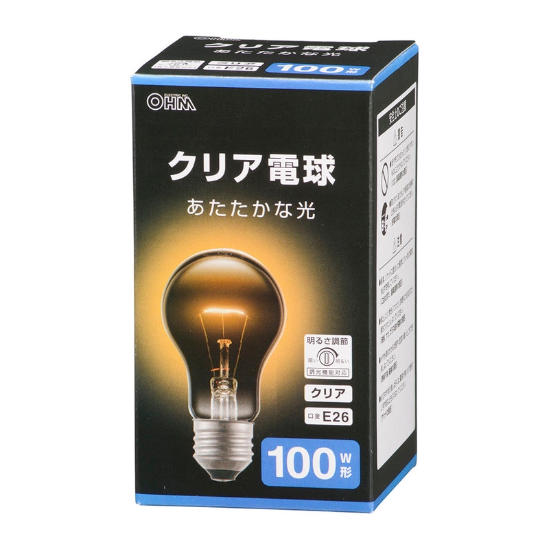 白熱電球 E26 100W形 クリア｜LB-D66100CN 06-4737｜通販ならオーム