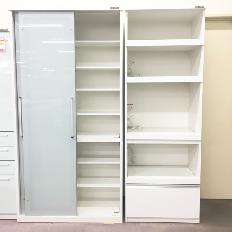 松田家具】ダイニングボード バニラ1000 引戸タイプ 幅100cm ホワイト