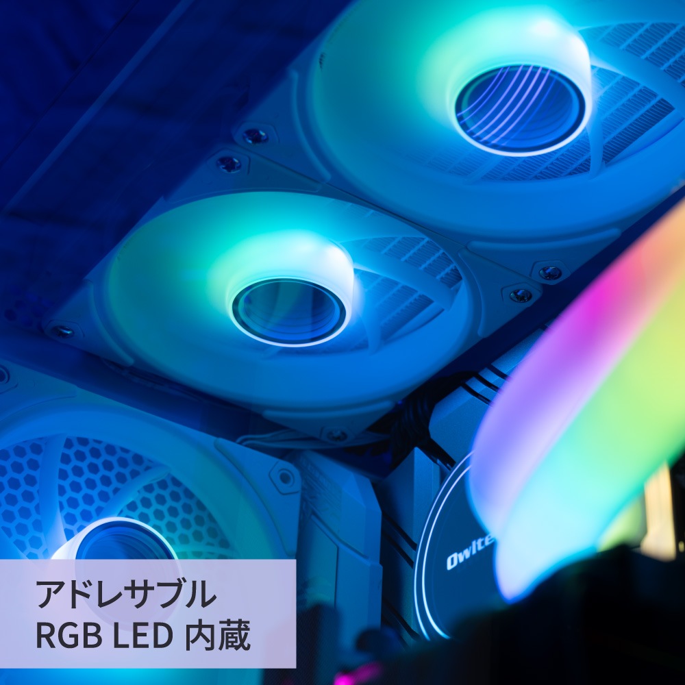 ARGB LED内蔵ヘッド＆チューブ 120mm×2基 水冷CPUクーラー (OWL