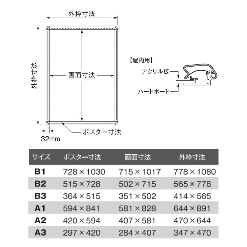 ポスターグリップ PG-32R 屋外用｜看板資材・ディスプレイ用品の専門