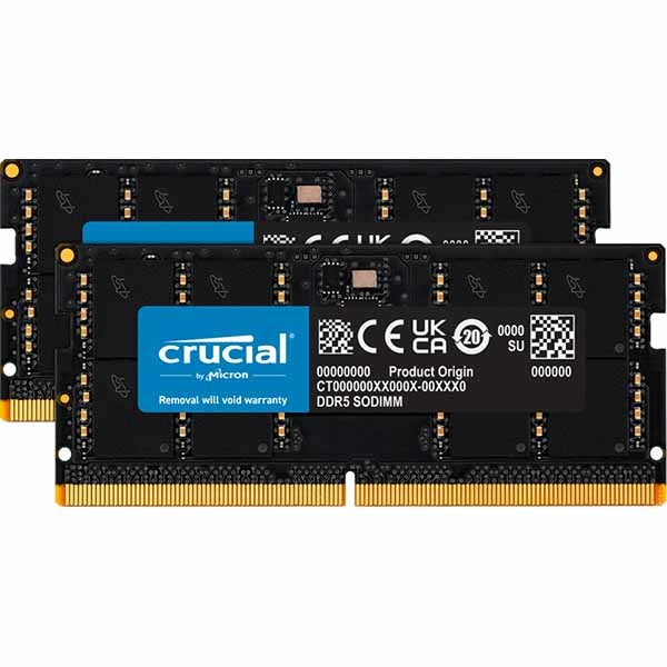 Micron(Crucial) 64GB(2x32GB) DDR5-5600 (PC5-44800) CL46 SODIMM
