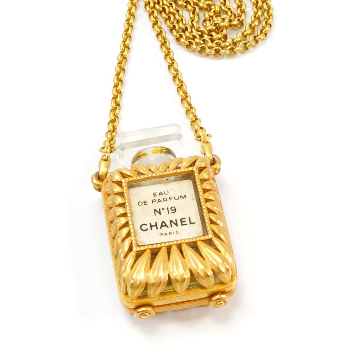 CHANEL シャネル N°19 パフューム ボトル 香水 ネックレス ゴールド
