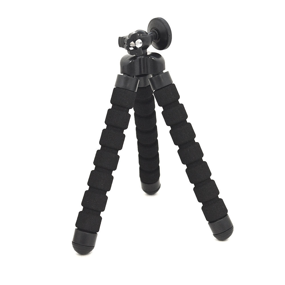 スマホ・携帯電話・デジカメ対応 くねくね三脚 ブラック 軽量 80g 巻き