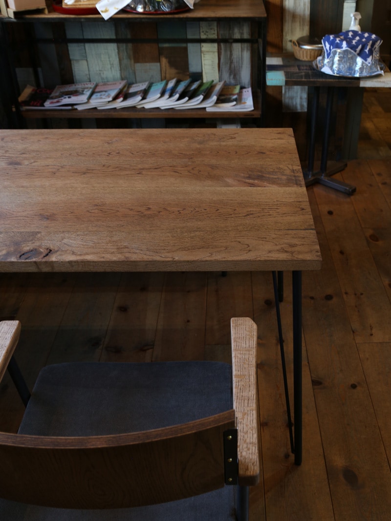 E7 table｜E7 ダイニングテーブル 讃岐産クヌギ無垢材×アイアン脚