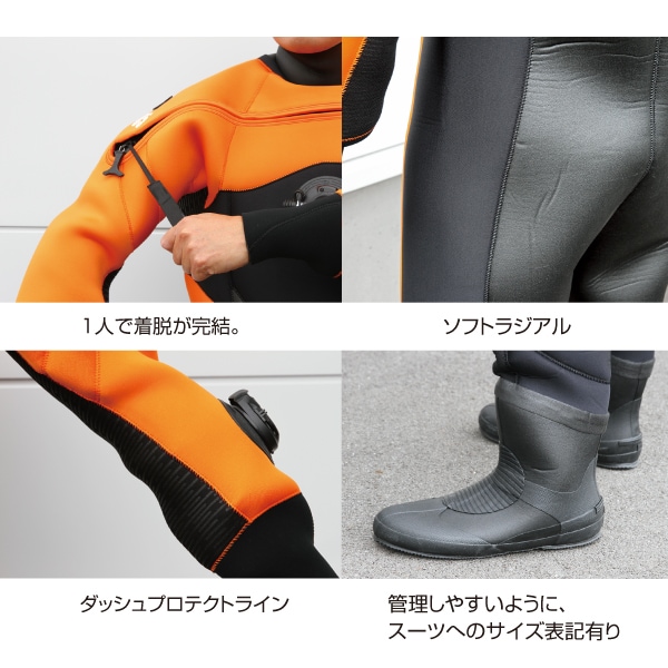 受発注】フロントエントリードライスーツ SVY-05 【セイバーズ