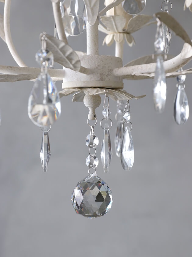 SGDシャンデリア3灯Stinaシャビーホワイト- サラグレース-