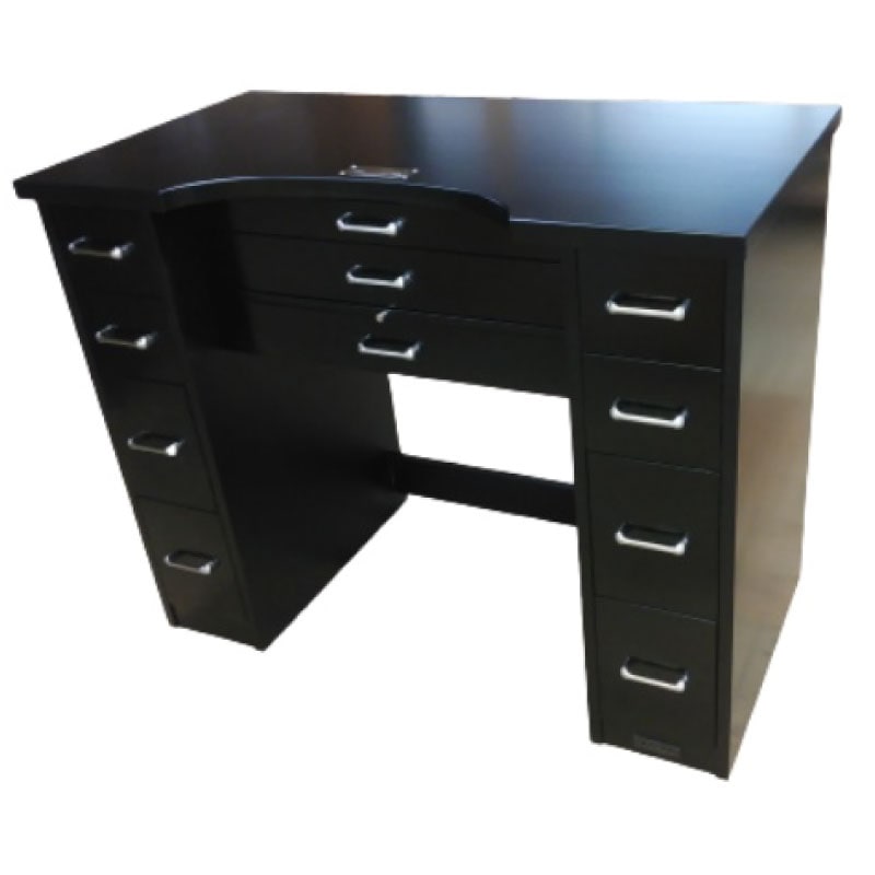 在庫限り/納期未定】小次郎 彫金作業机 両袖 ブラック [大型配送別途要