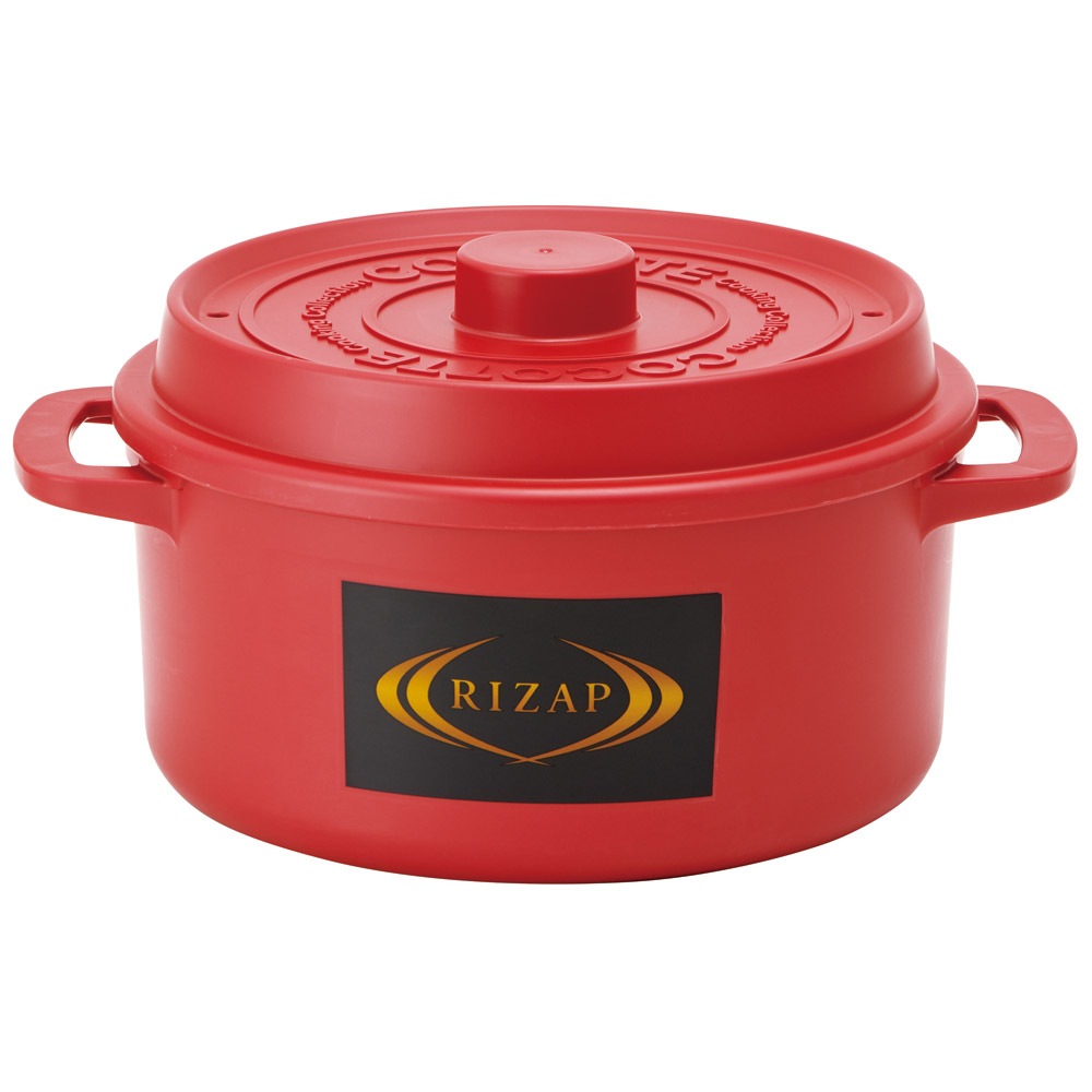 ココット風 電子レンジ用 ザル付き鍋 1.6L 赤 レッド 電子レンジ調理器