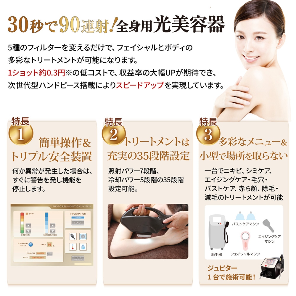 Jupiter フォトリジュビネーションシステム JUPITER(脱毛機器) | 株式