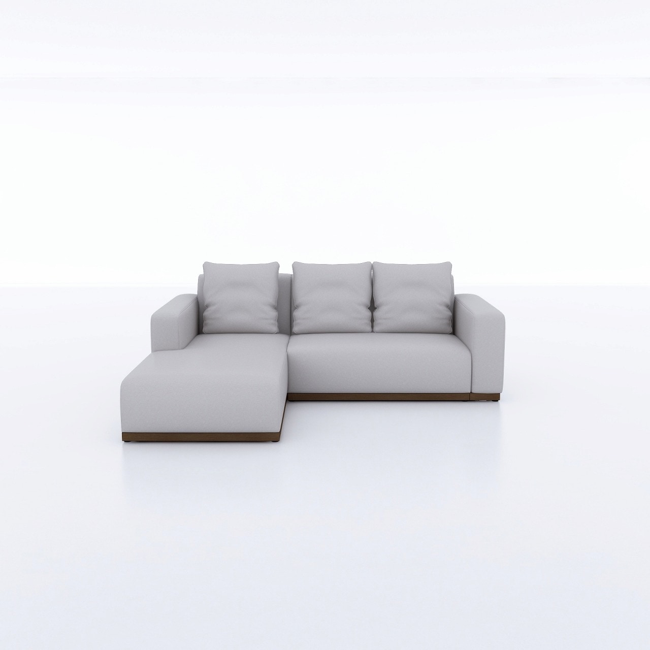 幅225cm】Otto(オット)ストックモデル シェーズソファ L型 【向かって