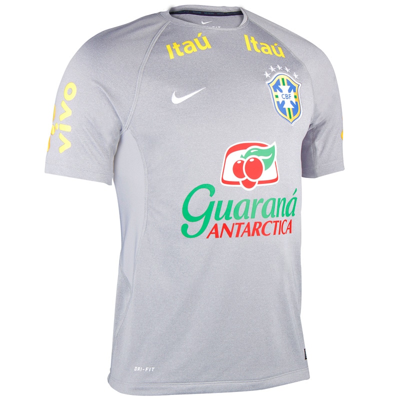 ブラジル代表トレーニングシャツ【人気スポンサー付きグレー】練習着