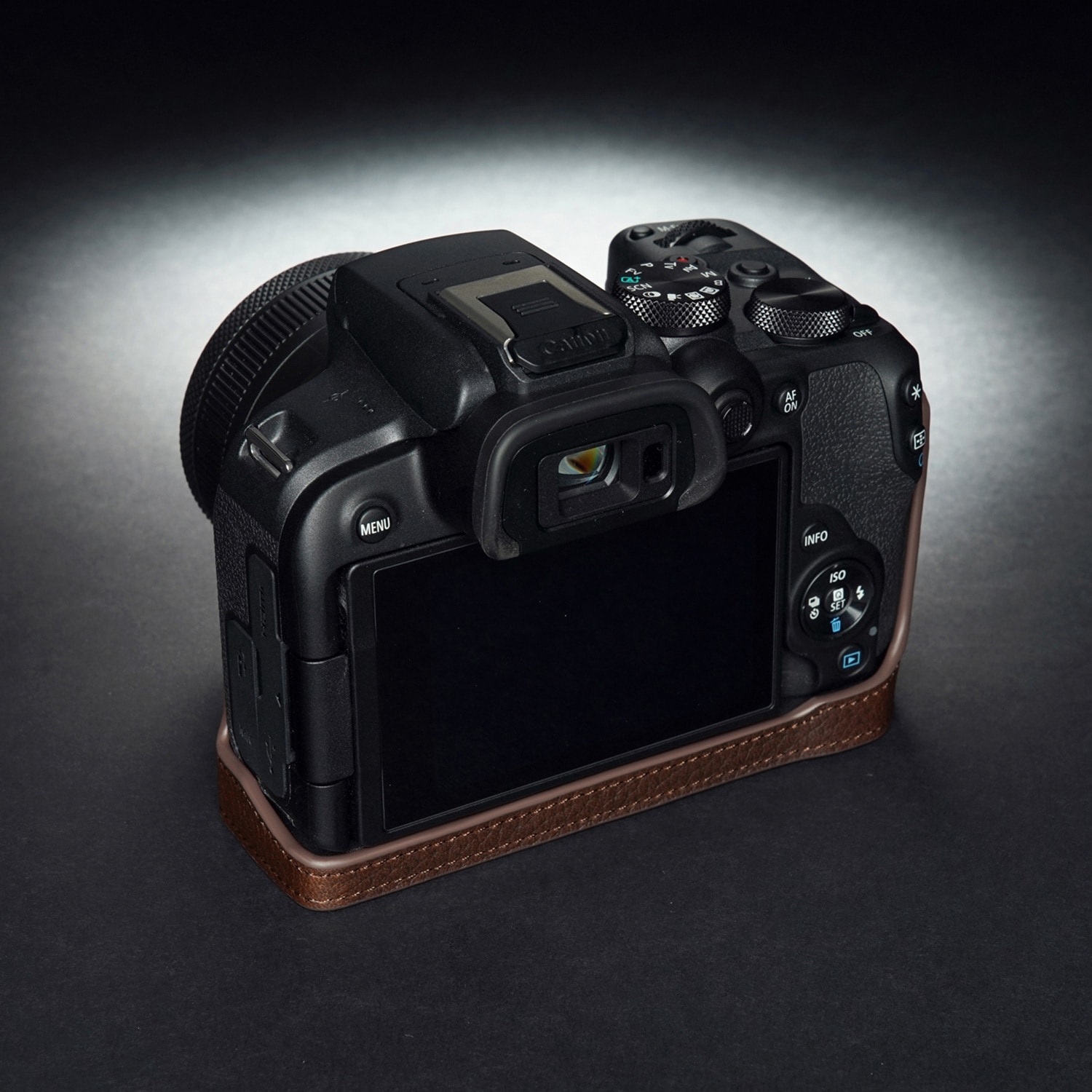 TP Original Canon EOS R10 用 ボディーハーフケース ダークブラウン