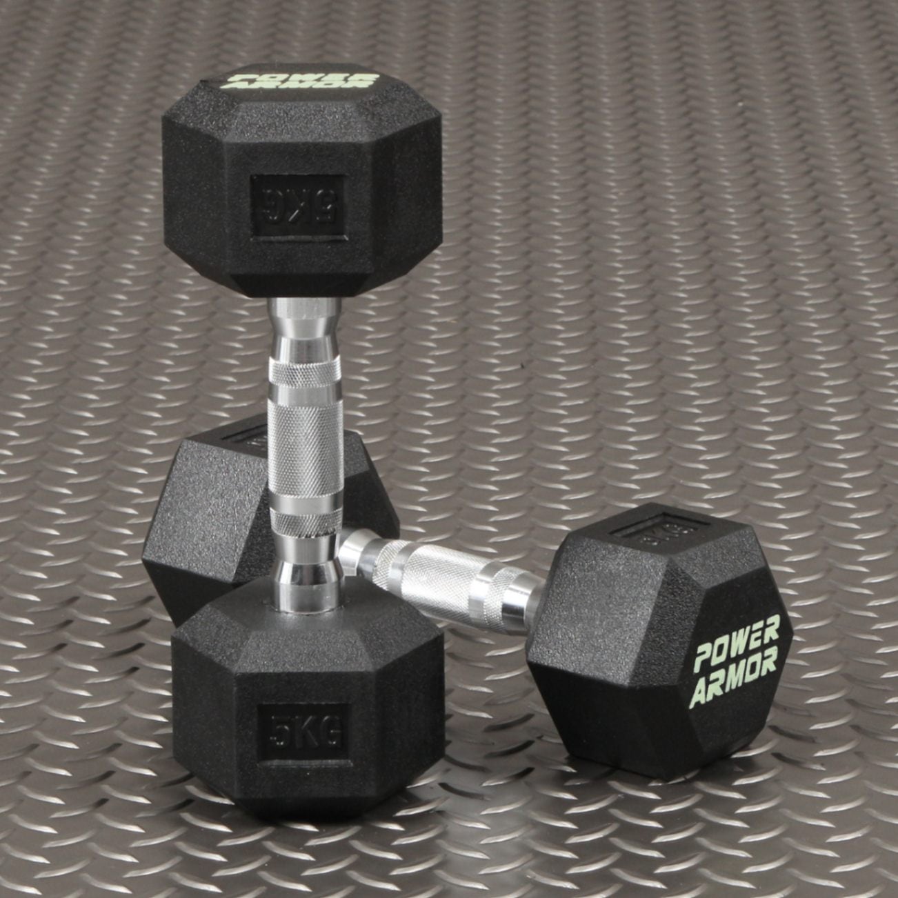 ラバーHEXダンベル5KG（2本セット）/POWER ARMOR（パワーアーマー）