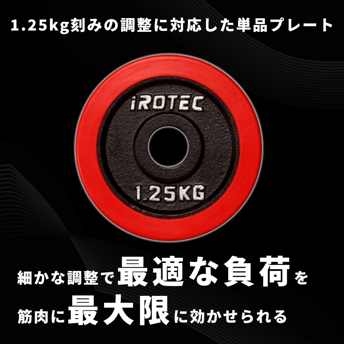 ラバープレート1.25kg(1枚)【穴径29mm】 IROTEC (アイロテック)