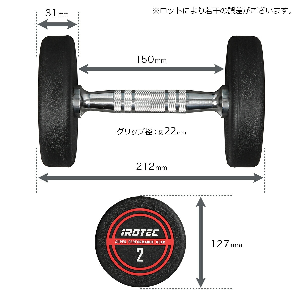 NEWラバージムダンベル2kg / IROTEC（アイロテック）
