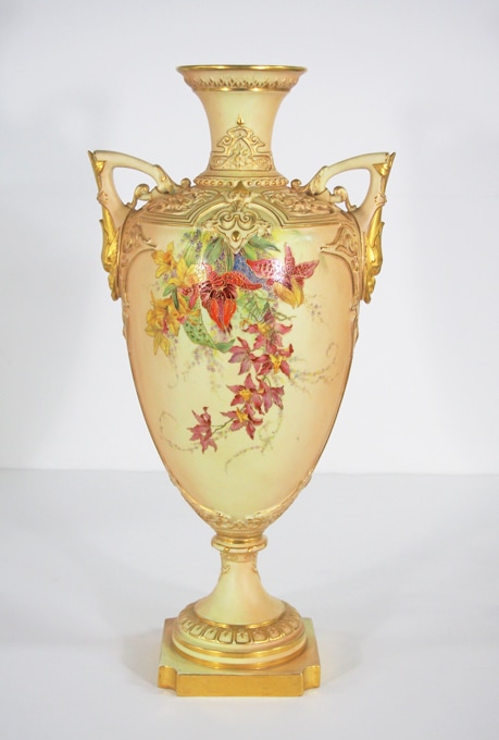 ロイヤルウースター 網笊形草花絵 ボウル 22cm アンティーク 1904年