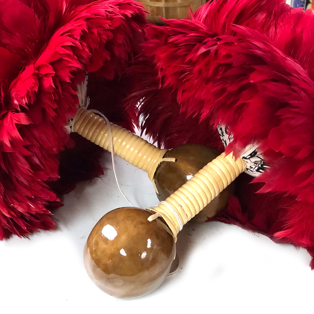 ウリウリ赤黄 2本セット Mサイズ（一体型）直径24~27cm 羽根の厚み10cm