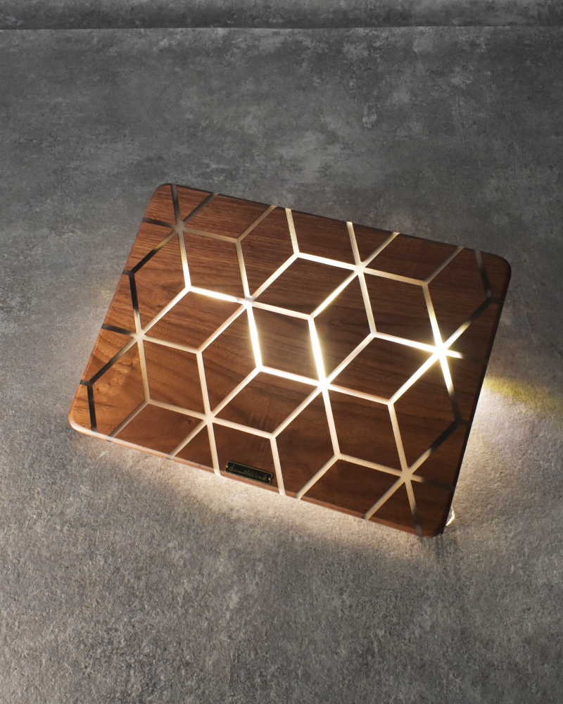 シェルフコンテナ25天板レール付き 三脚天板 ウォールナット＆レジン