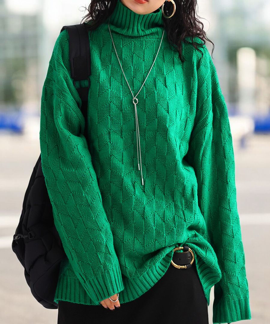 ハイネックニット ニット レディース トップス 長袖 ハイネック