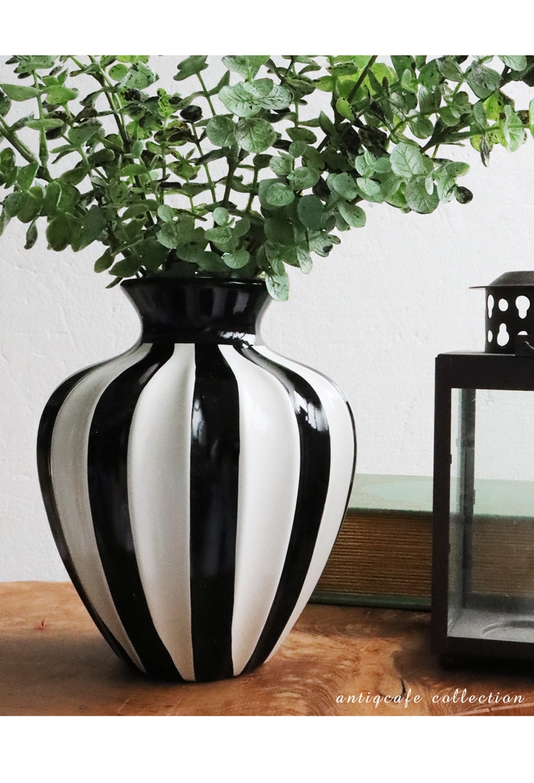 ポイント10％！2月25日20時～3月26日10時ストライプ柄 花瓶 Sサイズ