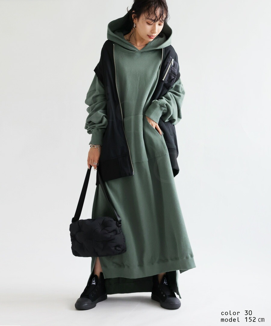 フード付き 裏毛ワンピース ワンピース レディース 送料無料・再販