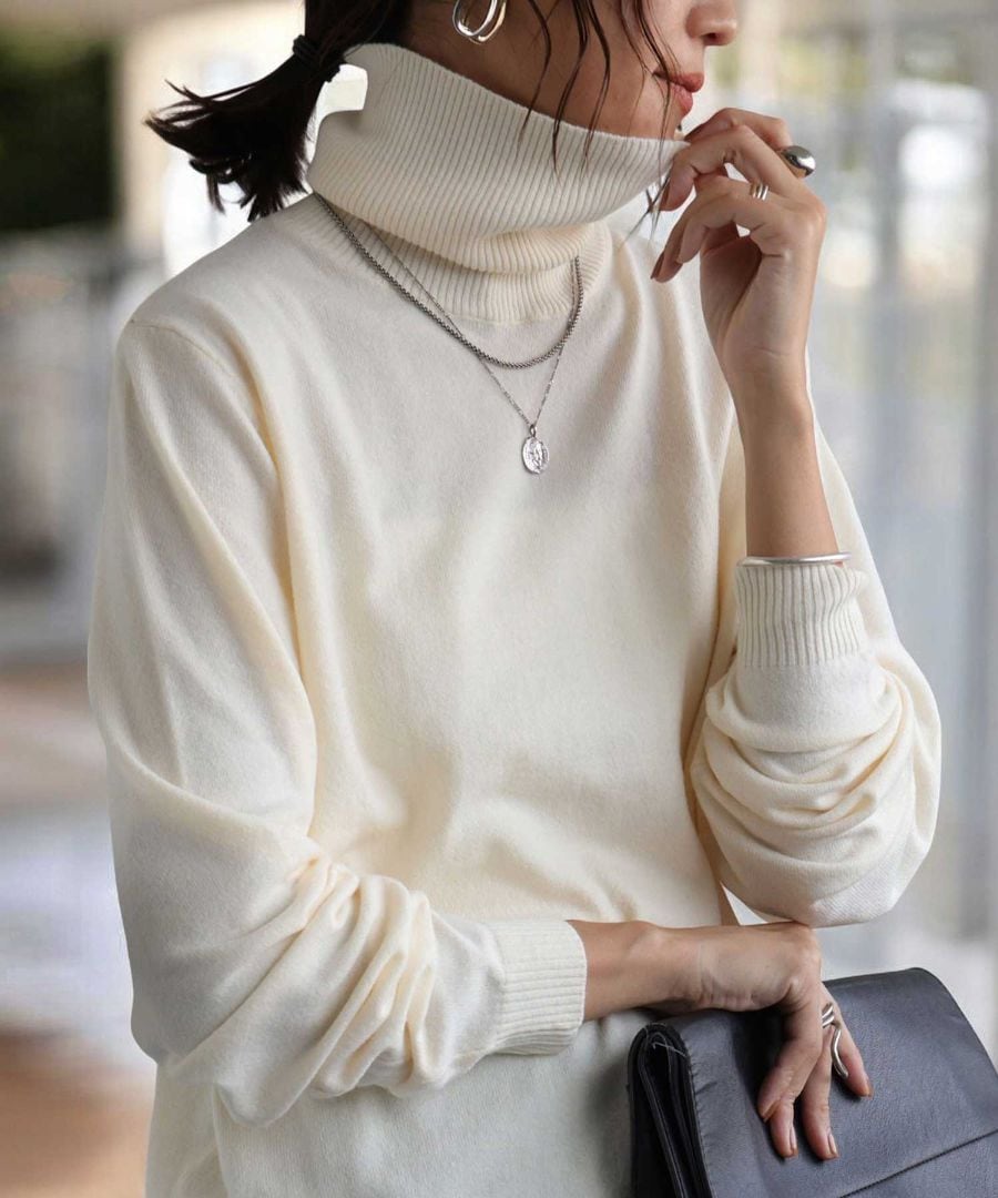 カシミヤタッチ タートルネックニット ニット レディース 送料無料