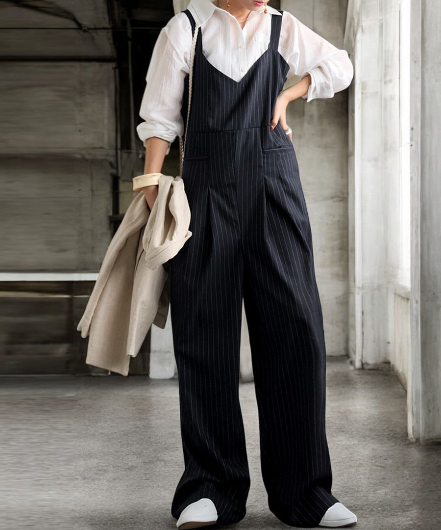 春支度、第2弾。最大15,000円OFFピンストライプサロペット サロペット
