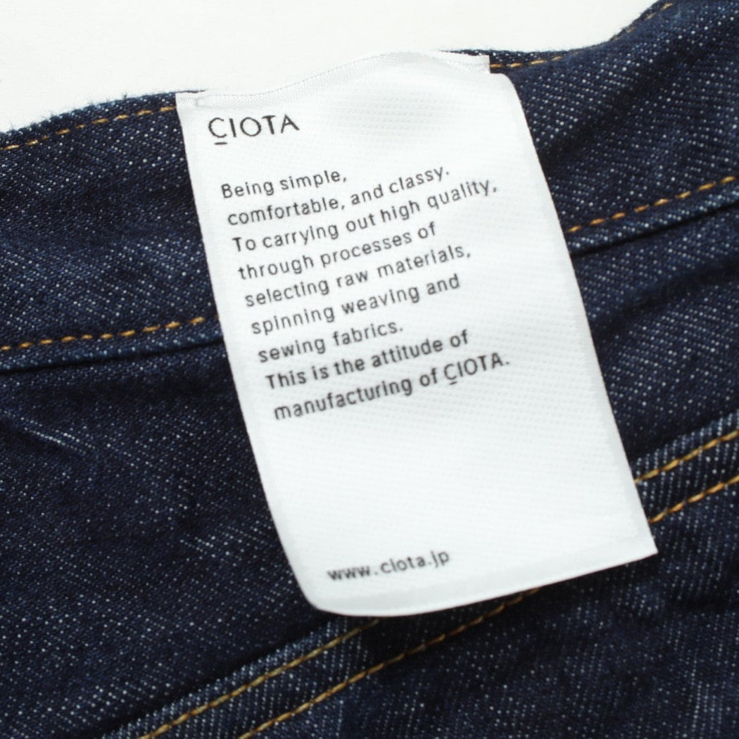 CIOTA シオタ New Straight 5 Pocket Pants 本藍スビン13.5oz