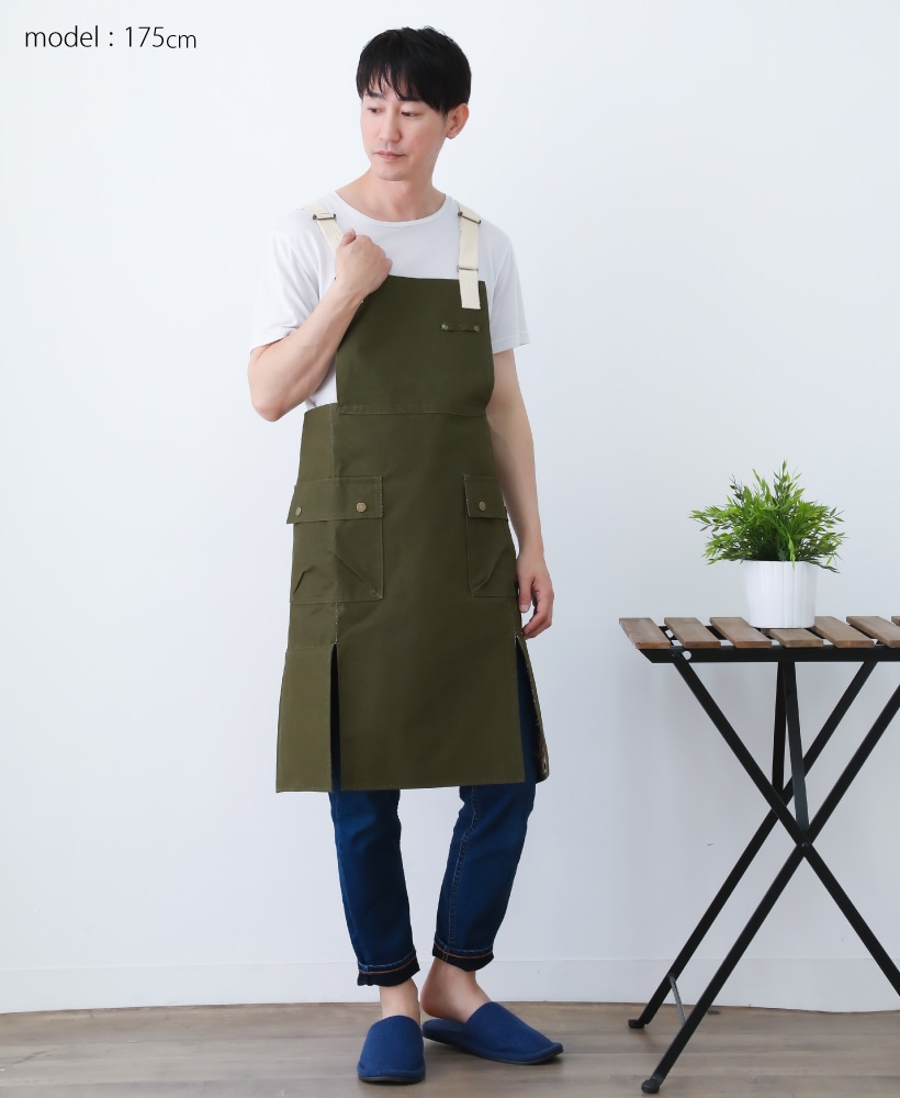 オウル 難燃アーミーダッククロスエプロン | A+O | エプロン専門店