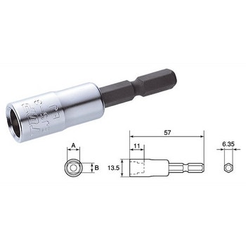 TOP トップ 電動ドリル用全ネジソケット ZNS-3 | 工具,先端工具,六角軸
