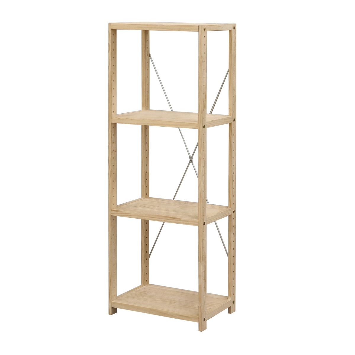 送料無料】エイ・アイ・エス パインラック4段40 幅42.5×高さ121.4cm