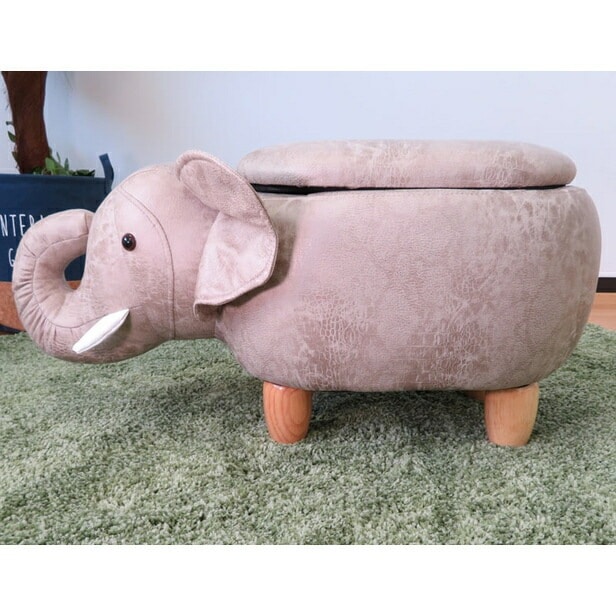 送料無料】動物スツール 収納付 ゾウ アニマル チェア イス アーク