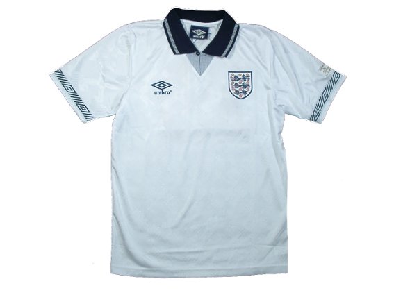 ガスコイン19 イングランド代表1990ホーム 半袖 ユニフォーム UMBRO