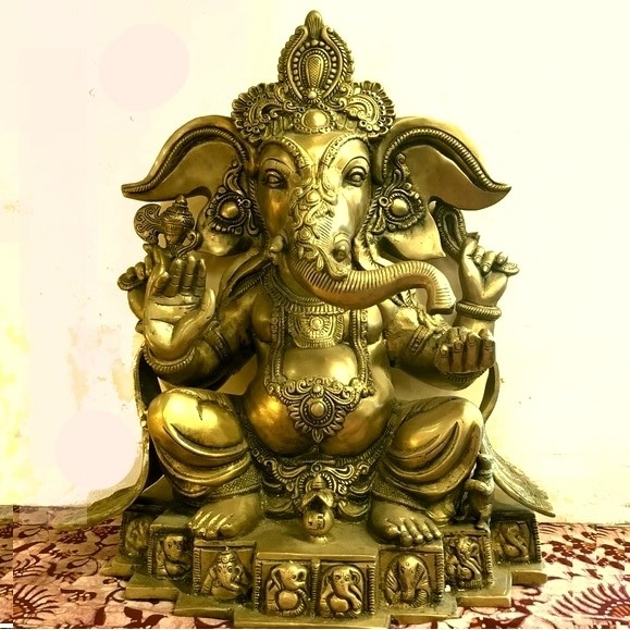 ガネーシャ像 富と商売と学問の神様／ヒンドゥー教の神様／【H55cm