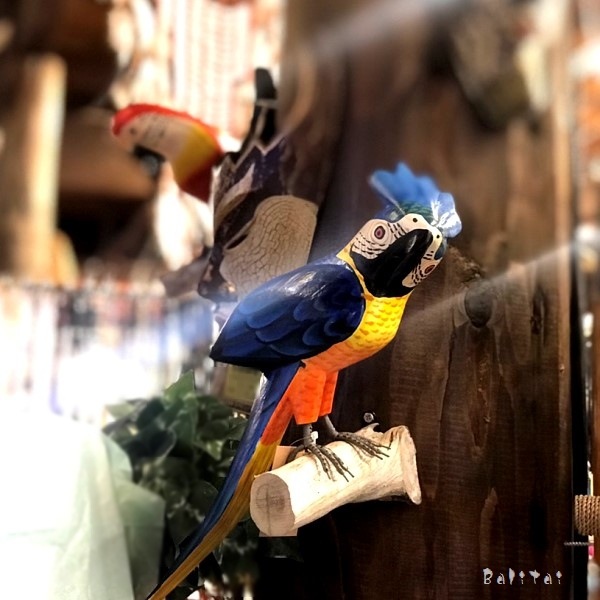 木彫り南国鳥／壁掛け／オウム 【高さ30cm】 | 木彫り | アジアン