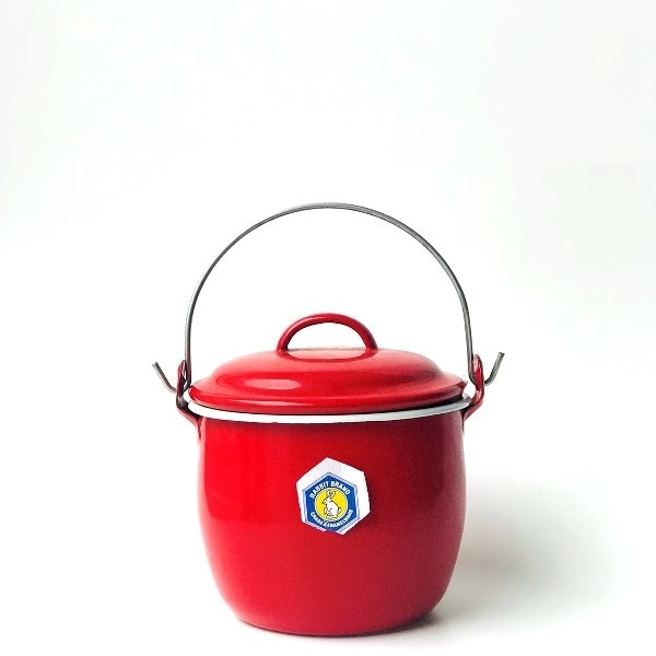 ホーロー鍋／琺瑯鍋／蓋付き鍋／バケツ型琺瑯鍋 | <font color=