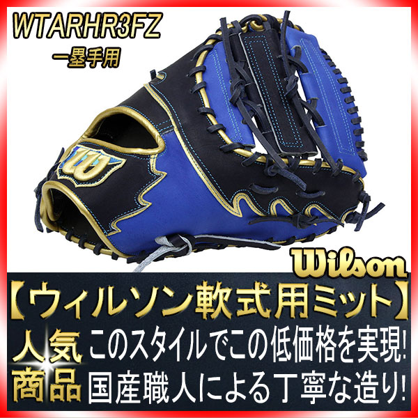 型付け券・ランドリー袋付き ウィルソン WTARHR3FZ ブルー×ネイビー 右