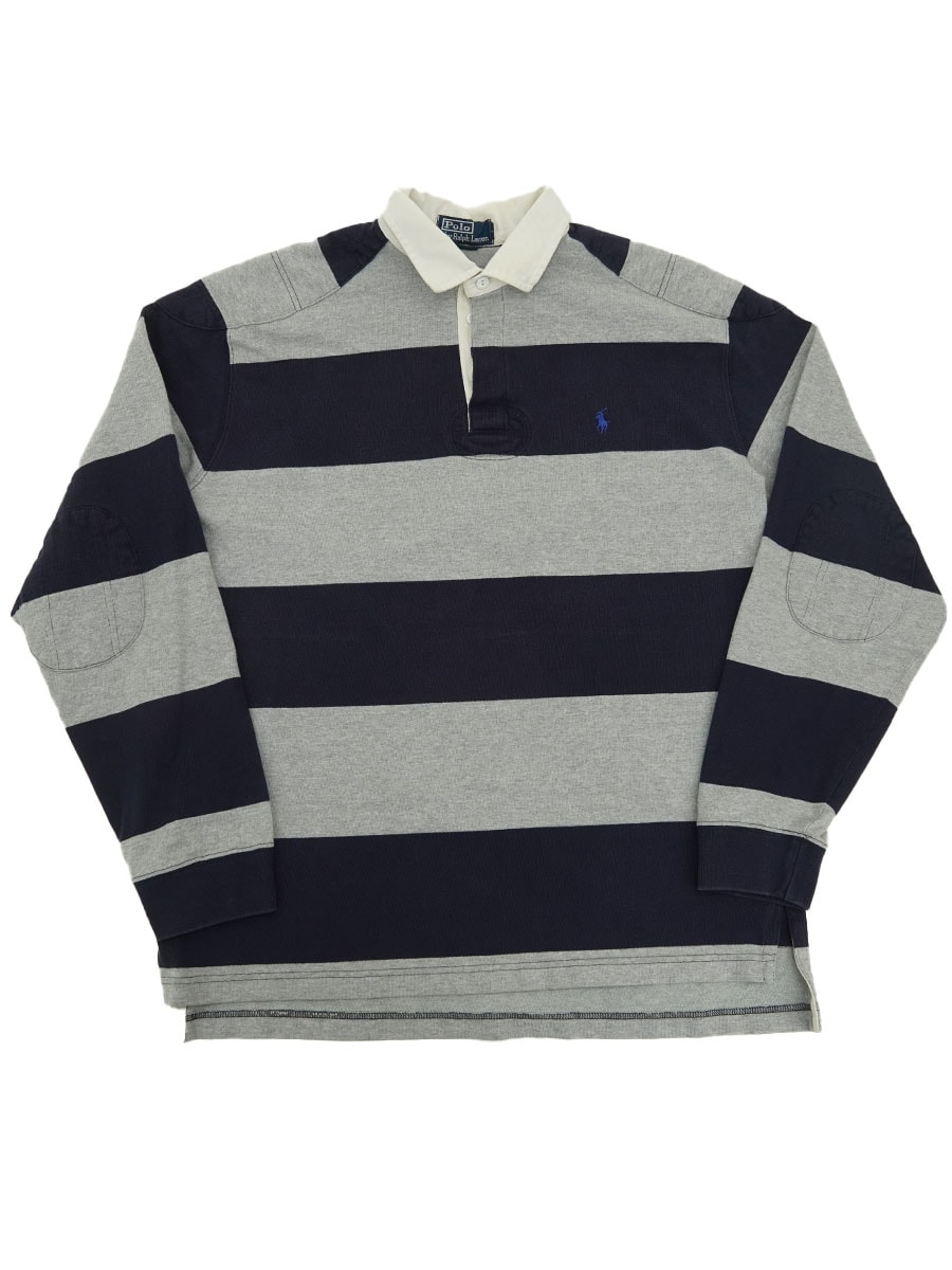 ラルフローレン 太ボーダー 100％コットン ラガーシャツ 表記(M