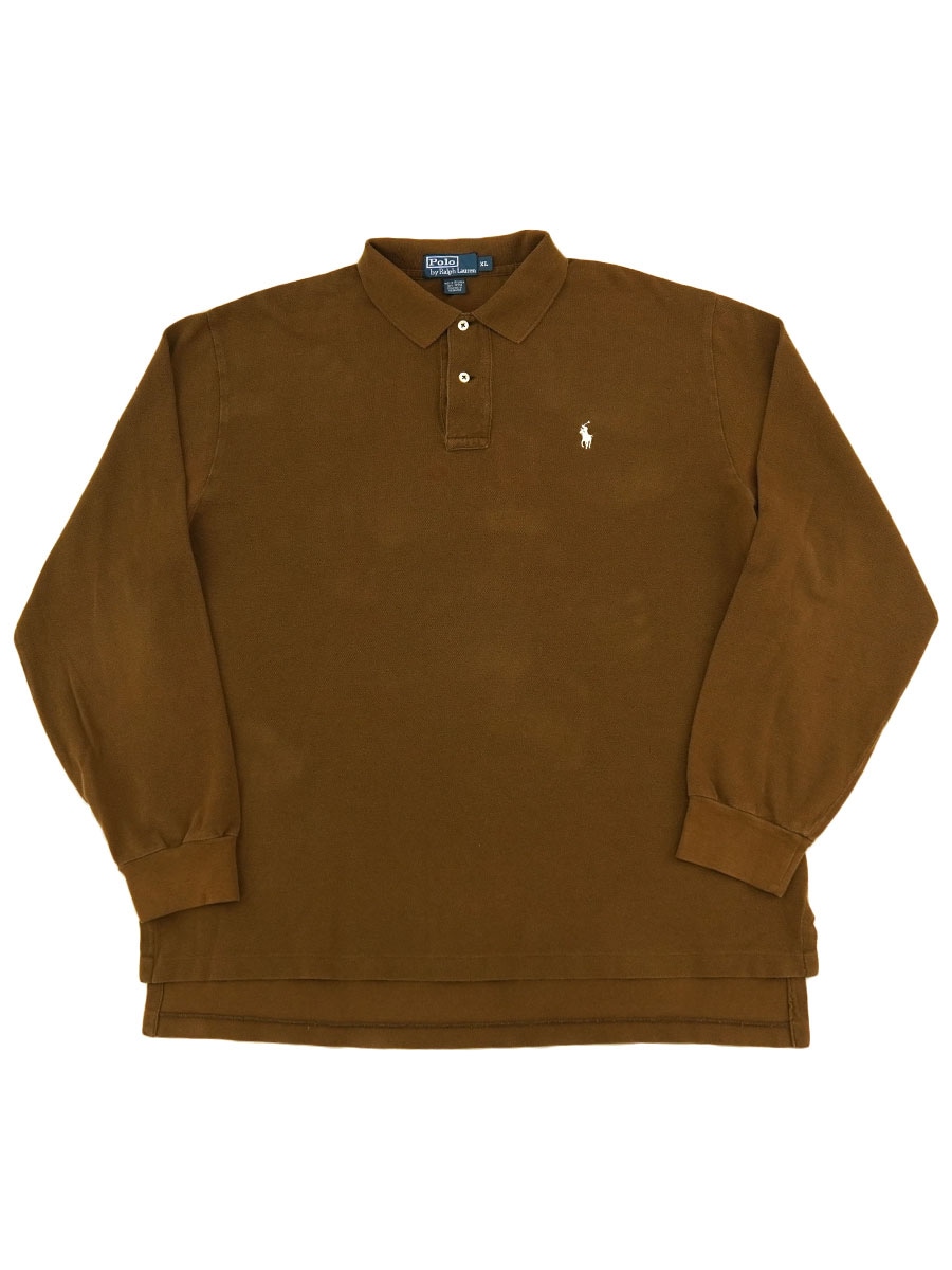 ラルフローレン ワンポイント 長袖ポロシャツ アンバーブラウン 表記