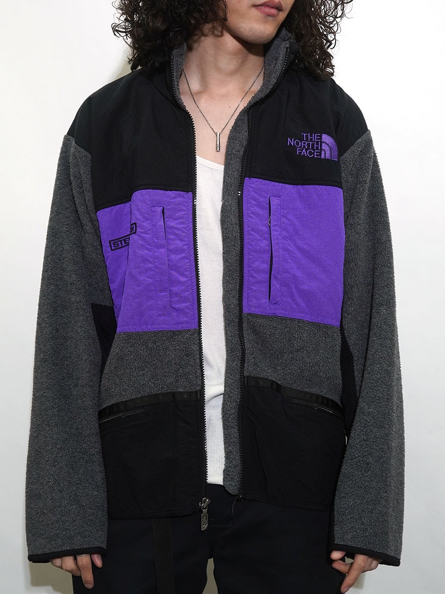 90's THE NORTH FACE STEEP TECH フリースジャケット グレー×ブラックx