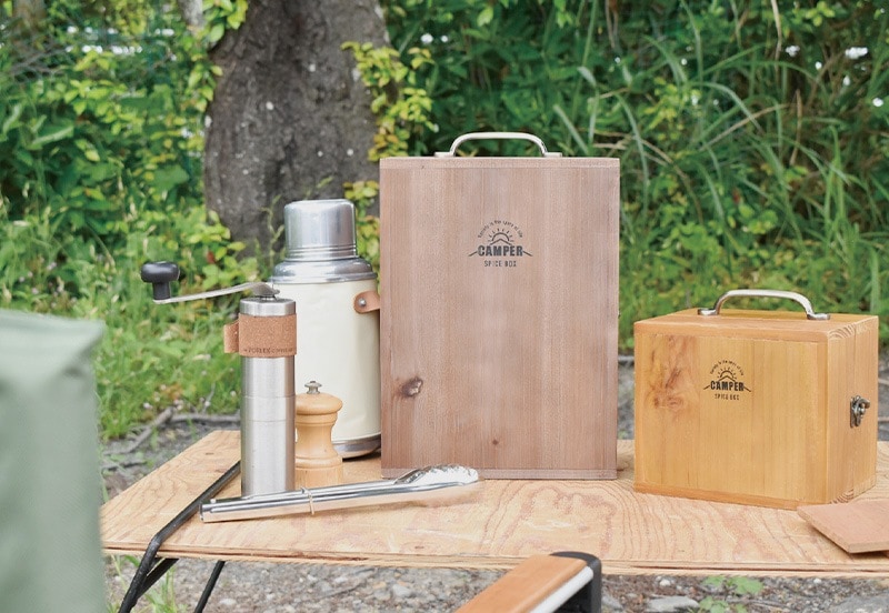 CAMPER 木製スパイスボックス L 調味料ケース調味料入れ/持ち運び