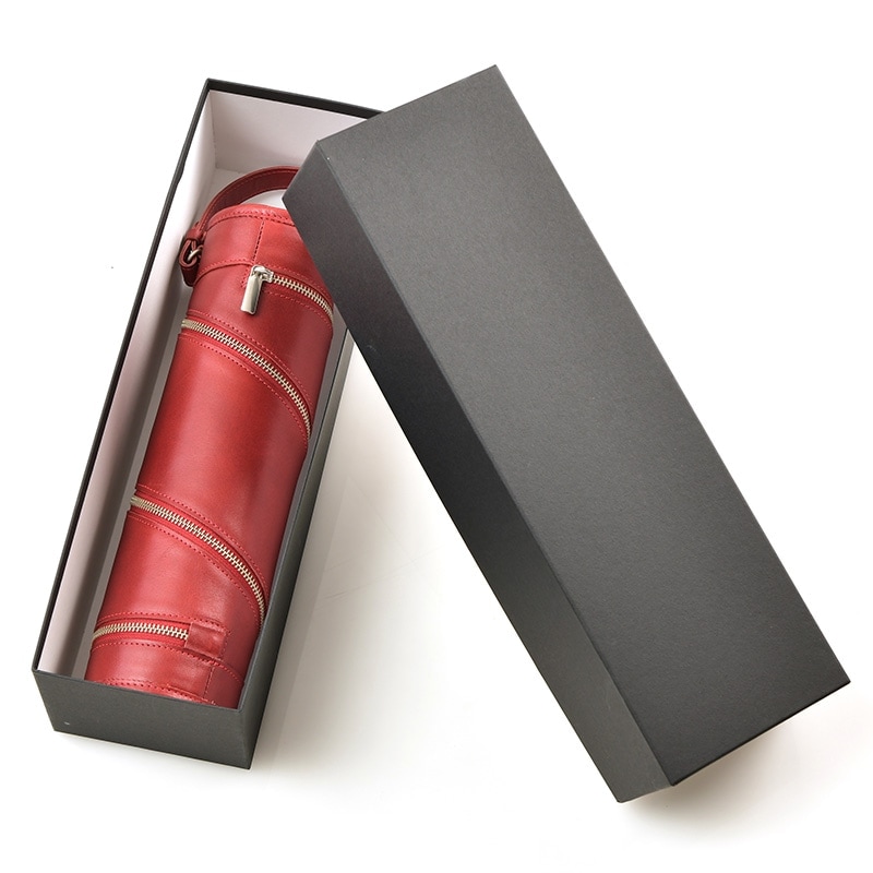 HATTORI 本革ワインボトルケース Mサイズ（ボルドー、日本酒向け